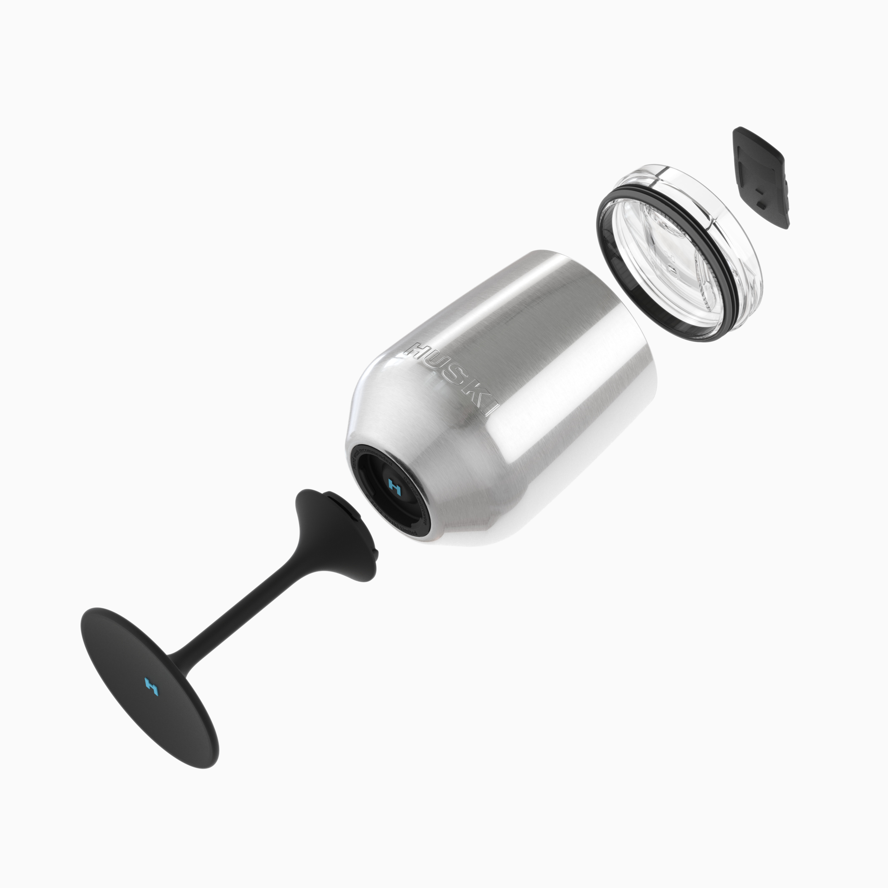 Huski Wine Tumbler 2.0 in black, showing a sleek insulated stainless steel wine tumbler with a black matte finish.