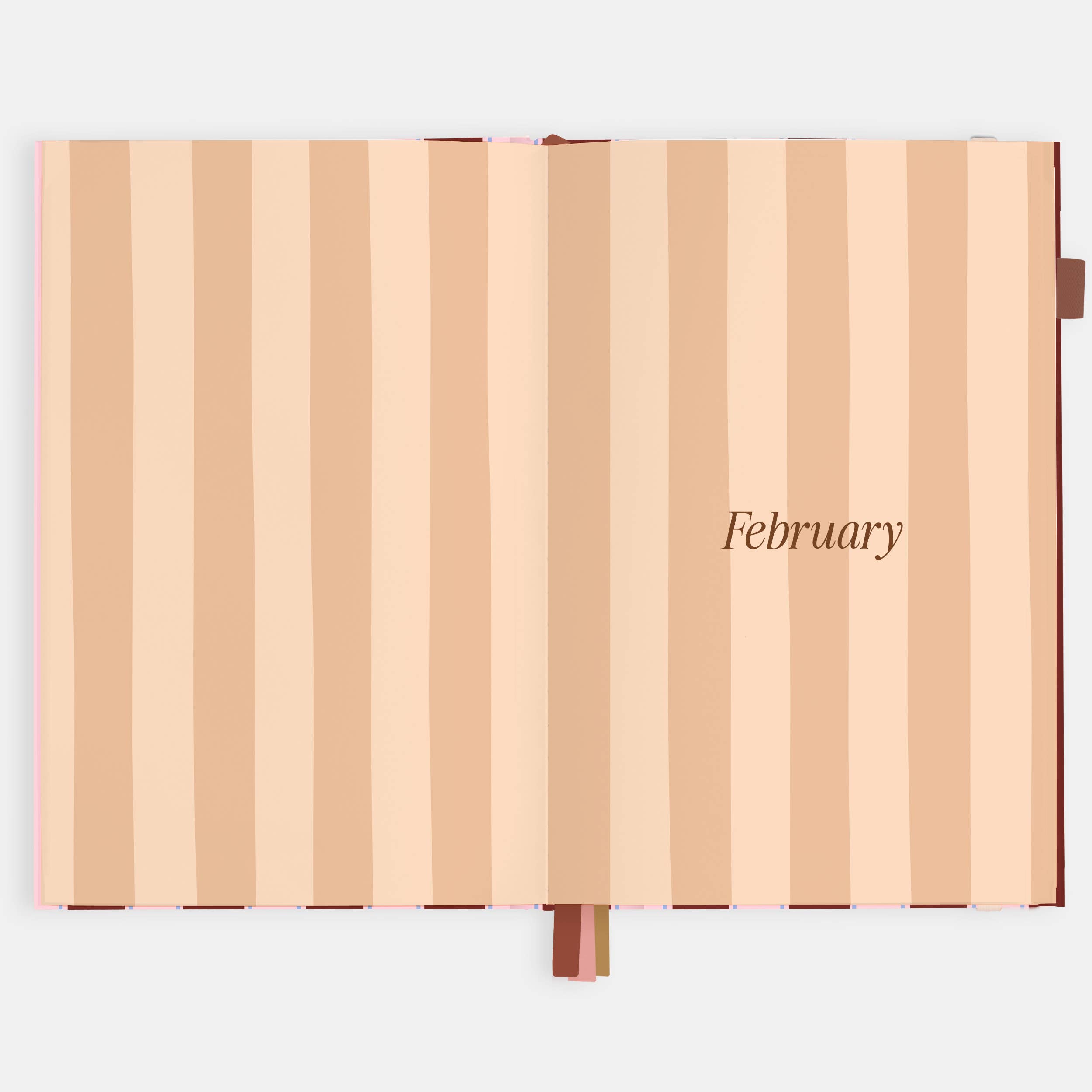 2026 Burgundy Stripe A5 Vertical Planner