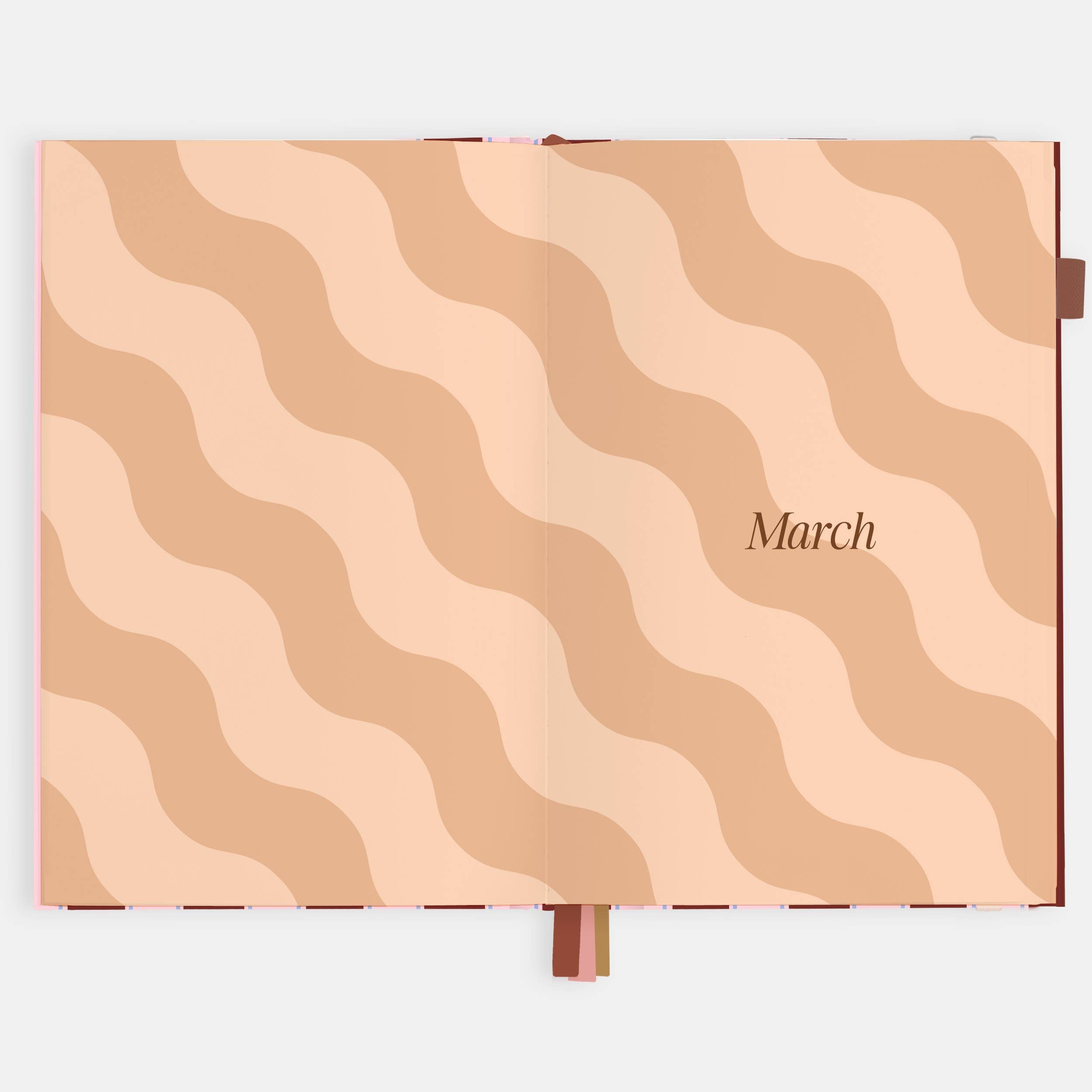 2026 Burgundy Stripe A5 Vertical Planner