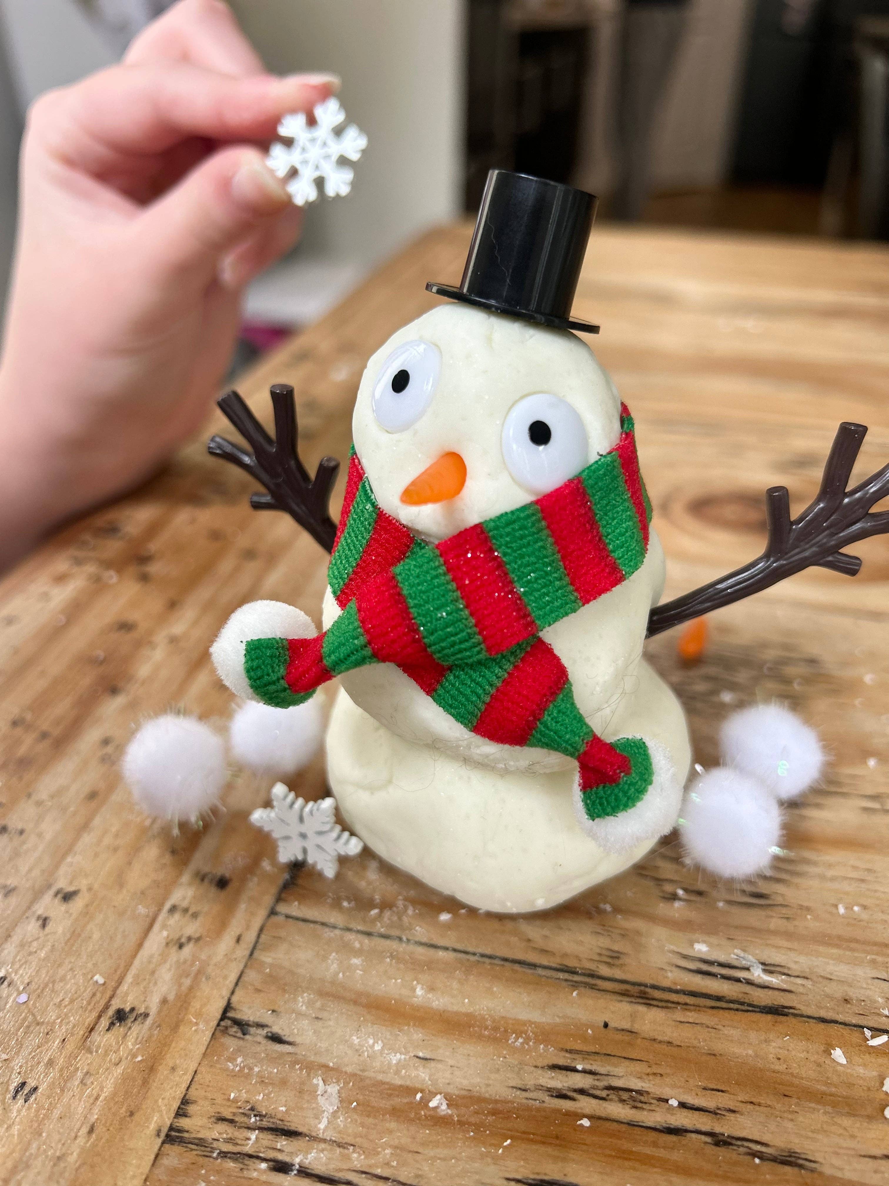 Snowman Playdough to Go