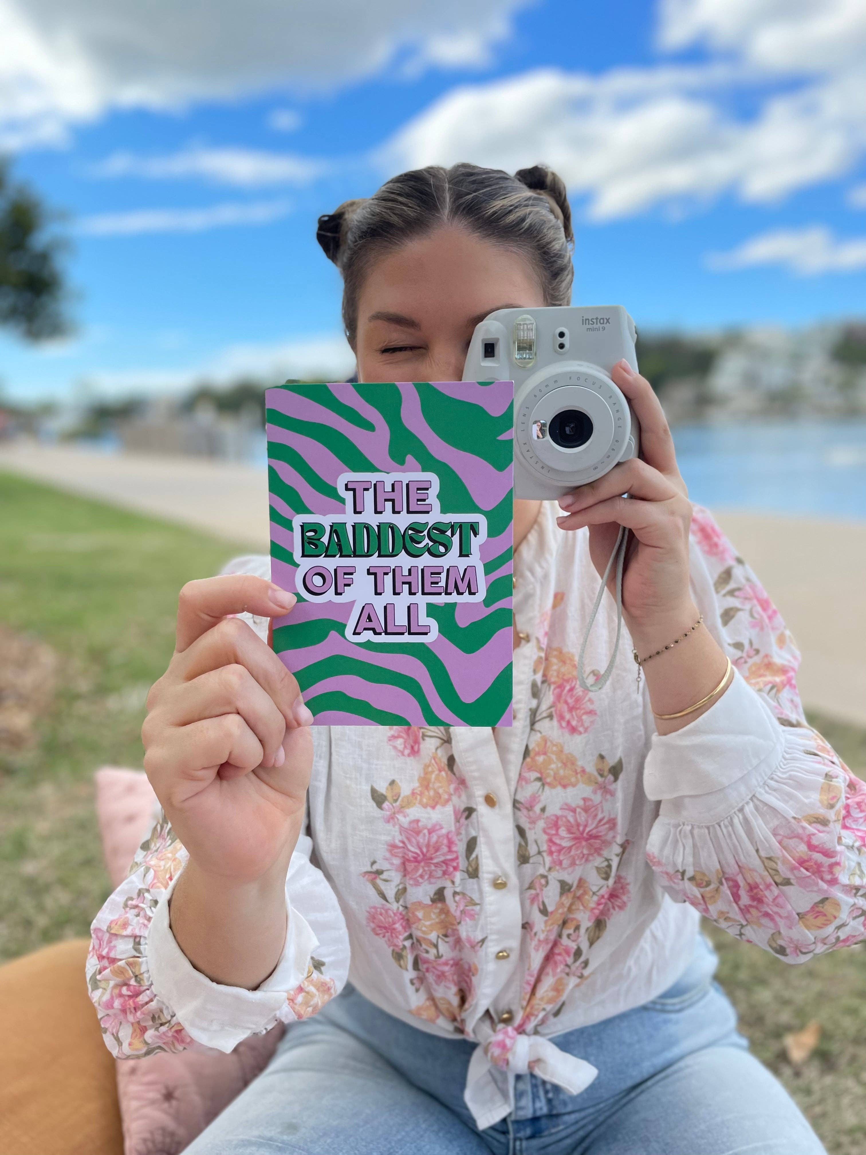 Baddest of them all - Green & Purple Just Because Greeting C