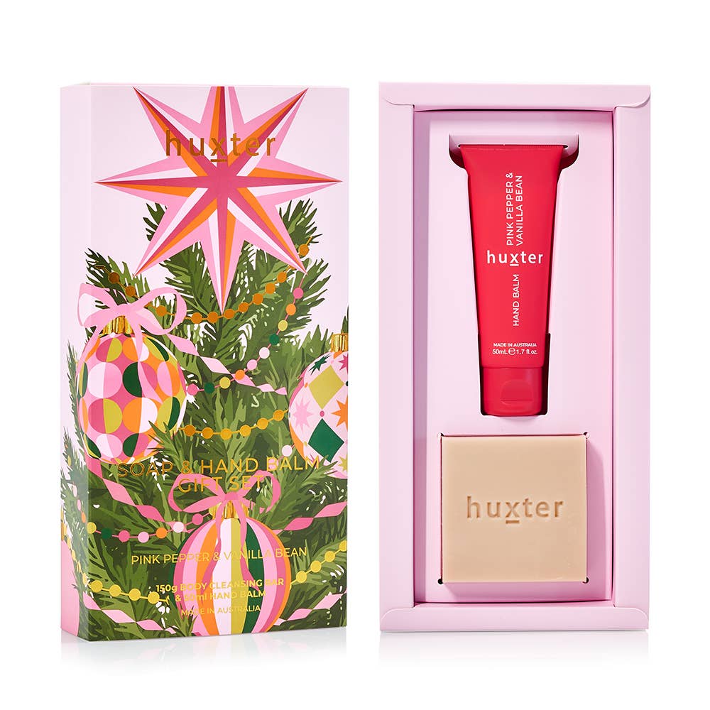 Soap & Hand Balm Gift Set - Adorned Xmas - Pink Pepper & Vanilla Bean