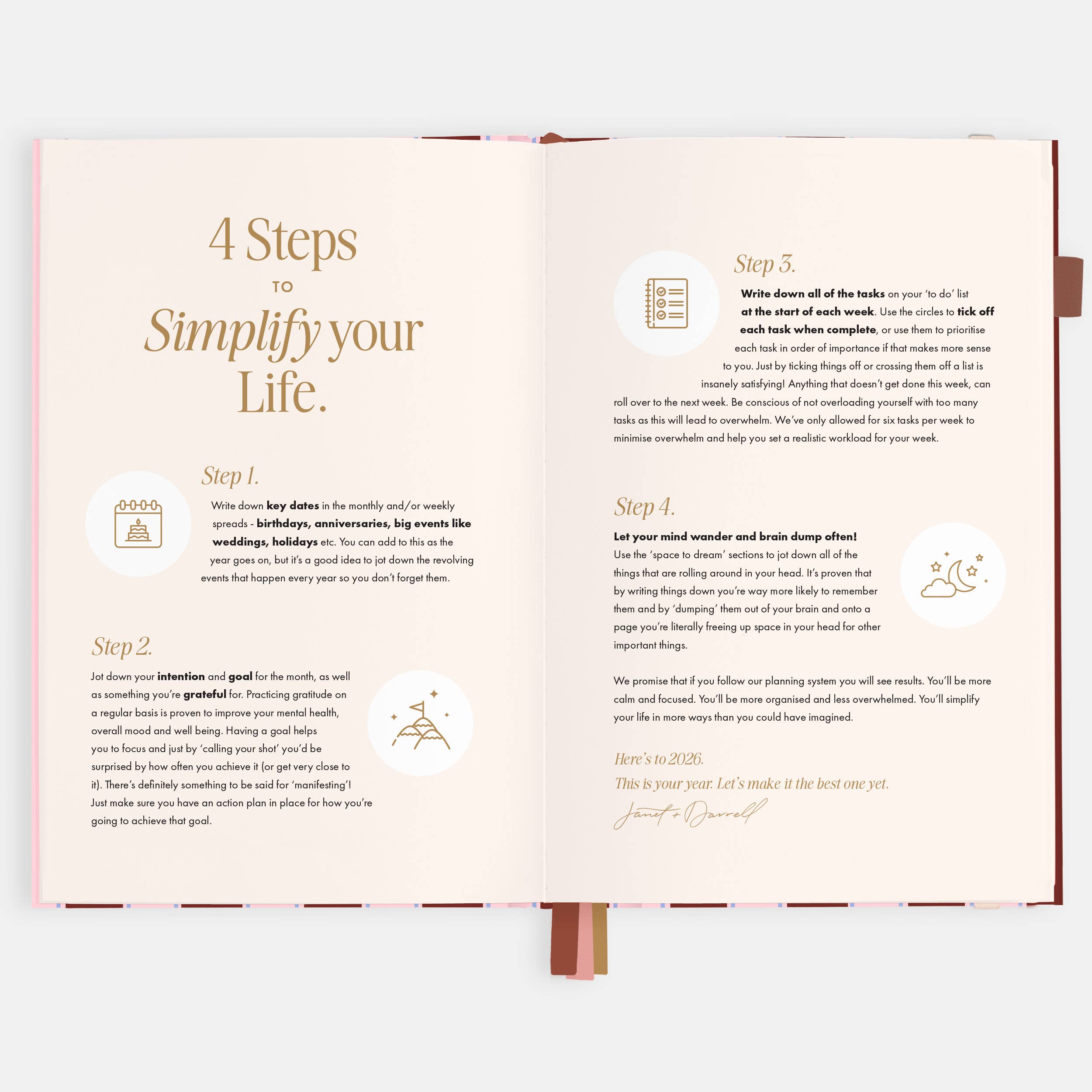 2026 Burgundy Stripe A5 Vertical Planner