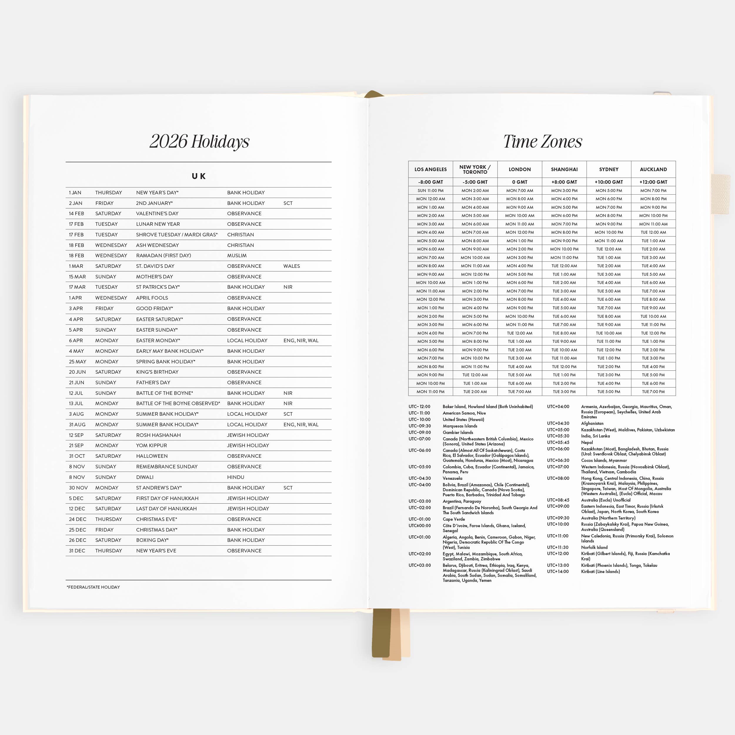 2026 Creme A5 Vertical Planner