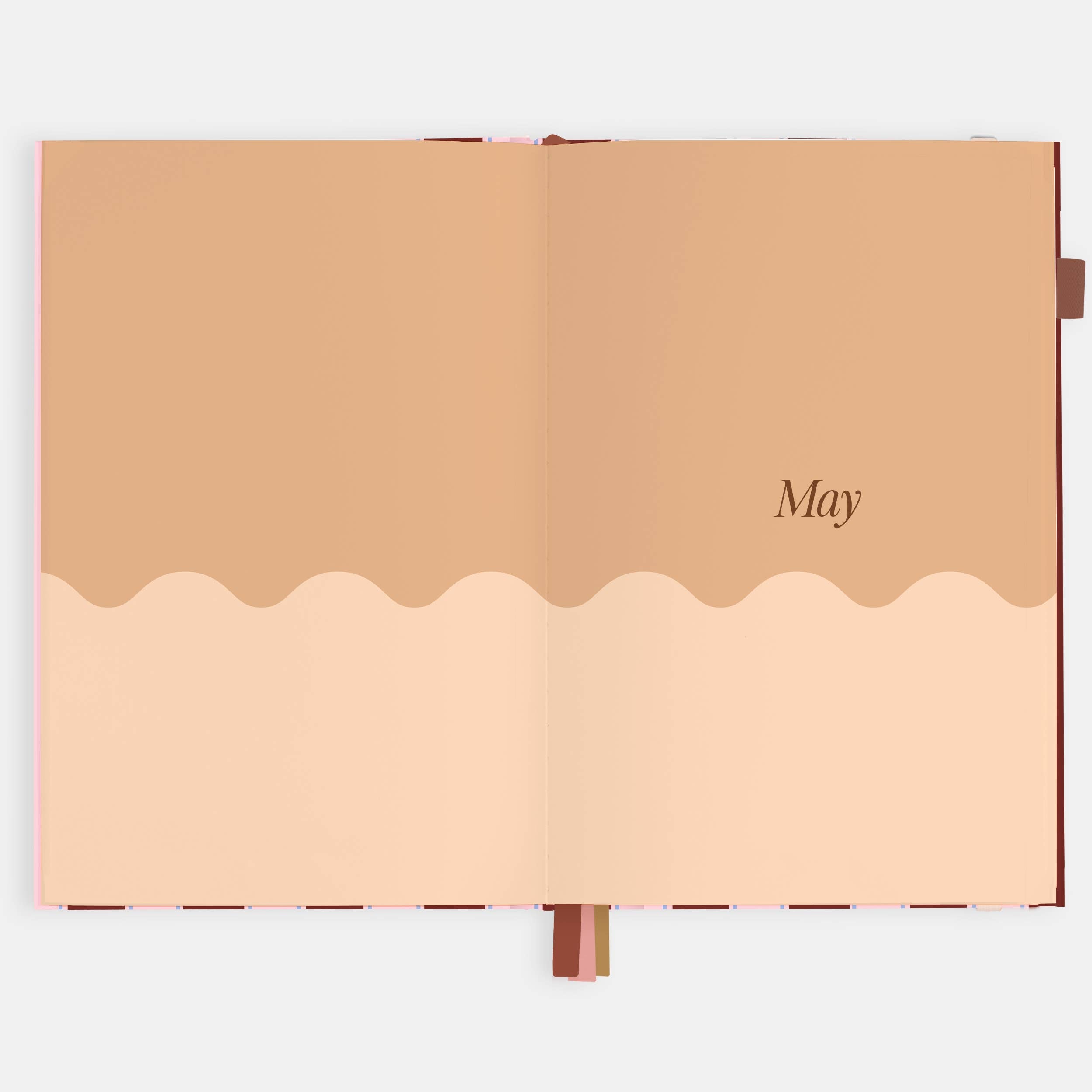 2026 Burgundy Stripe A5 Vertical Planner