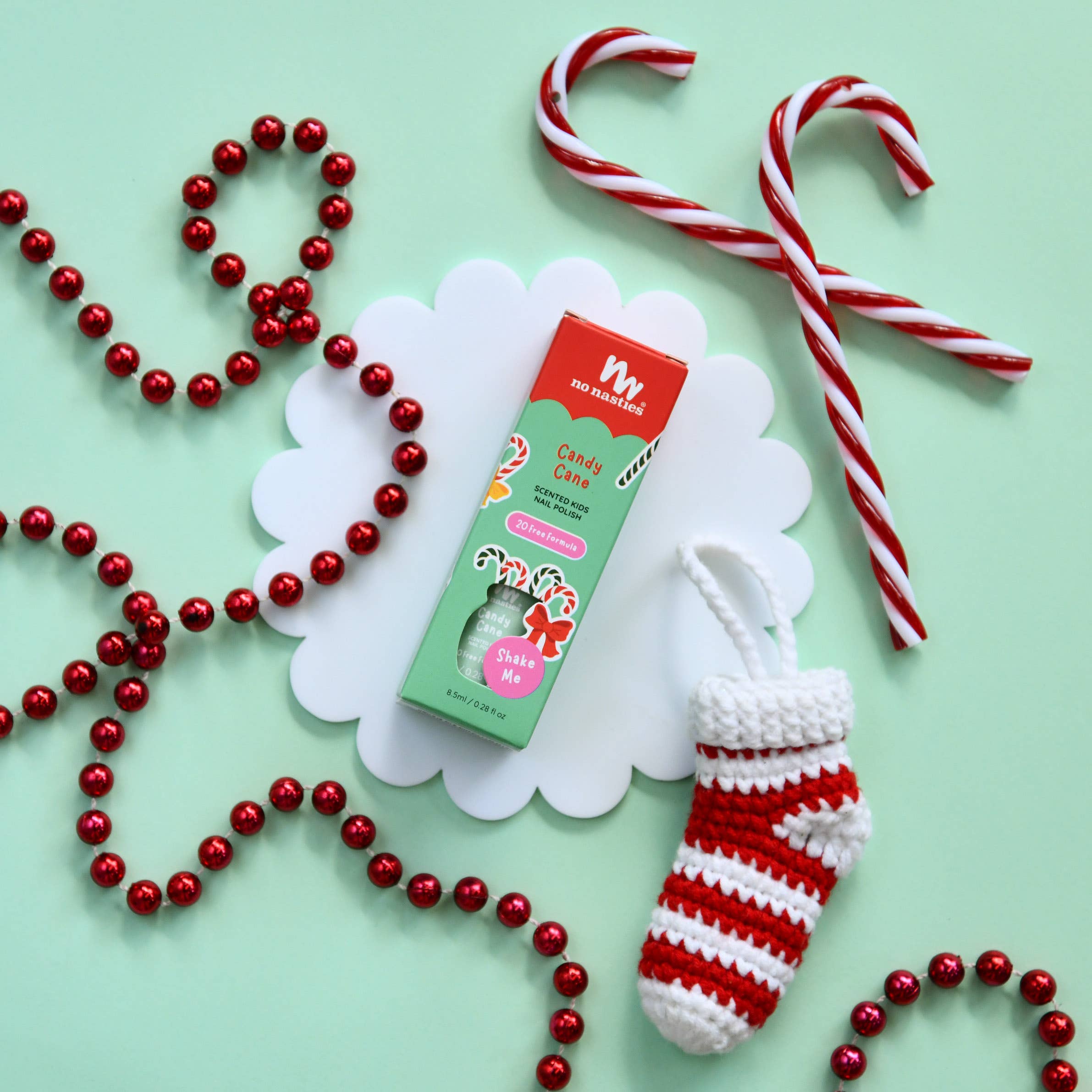 Water Based Scented Scratch Off Kids Nail Polish - Candy Cane