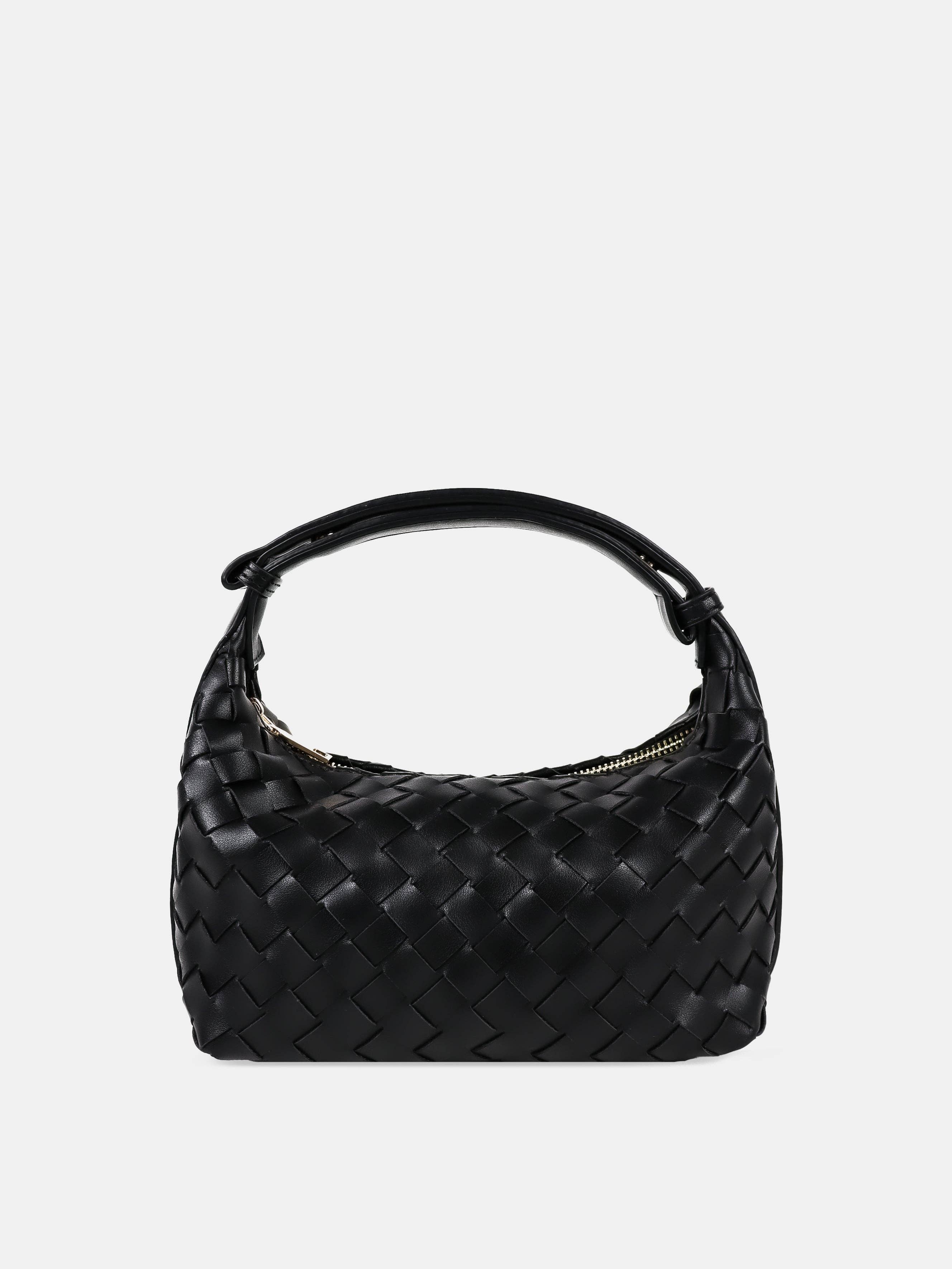 Cleo Woven Handbag in Black