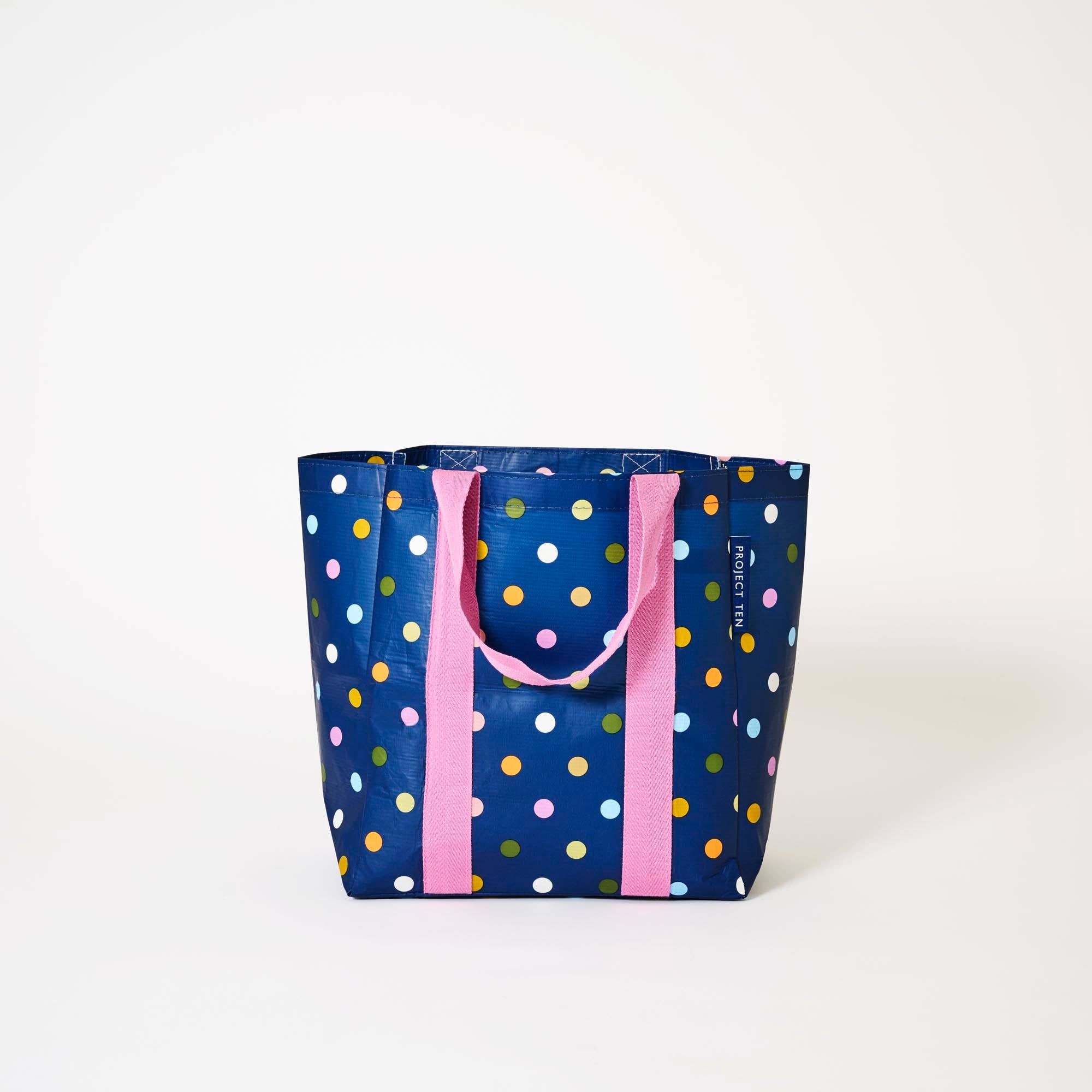 Confetti pattern shopper tote bag from Project Ten Pty Ltd, featuring a spacious design and vibrant colorful confetti print.