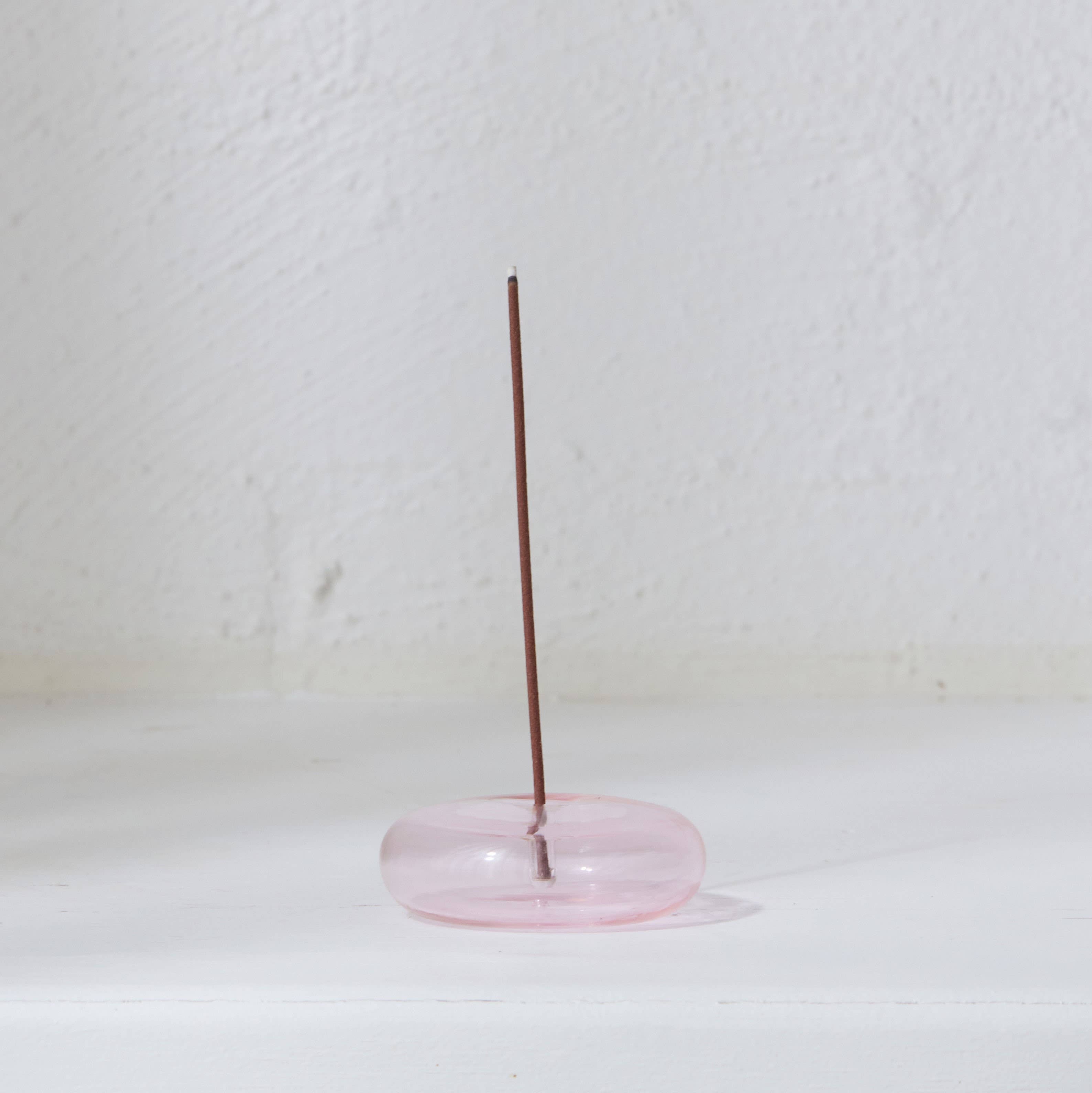 Glass Vessel Incense Holder - Pink
