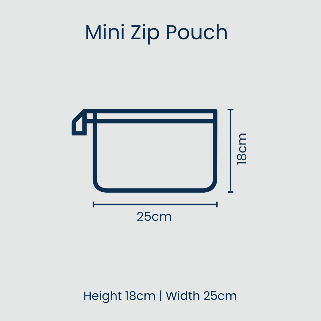 Green Blue Stripe Mini Zip Pouch