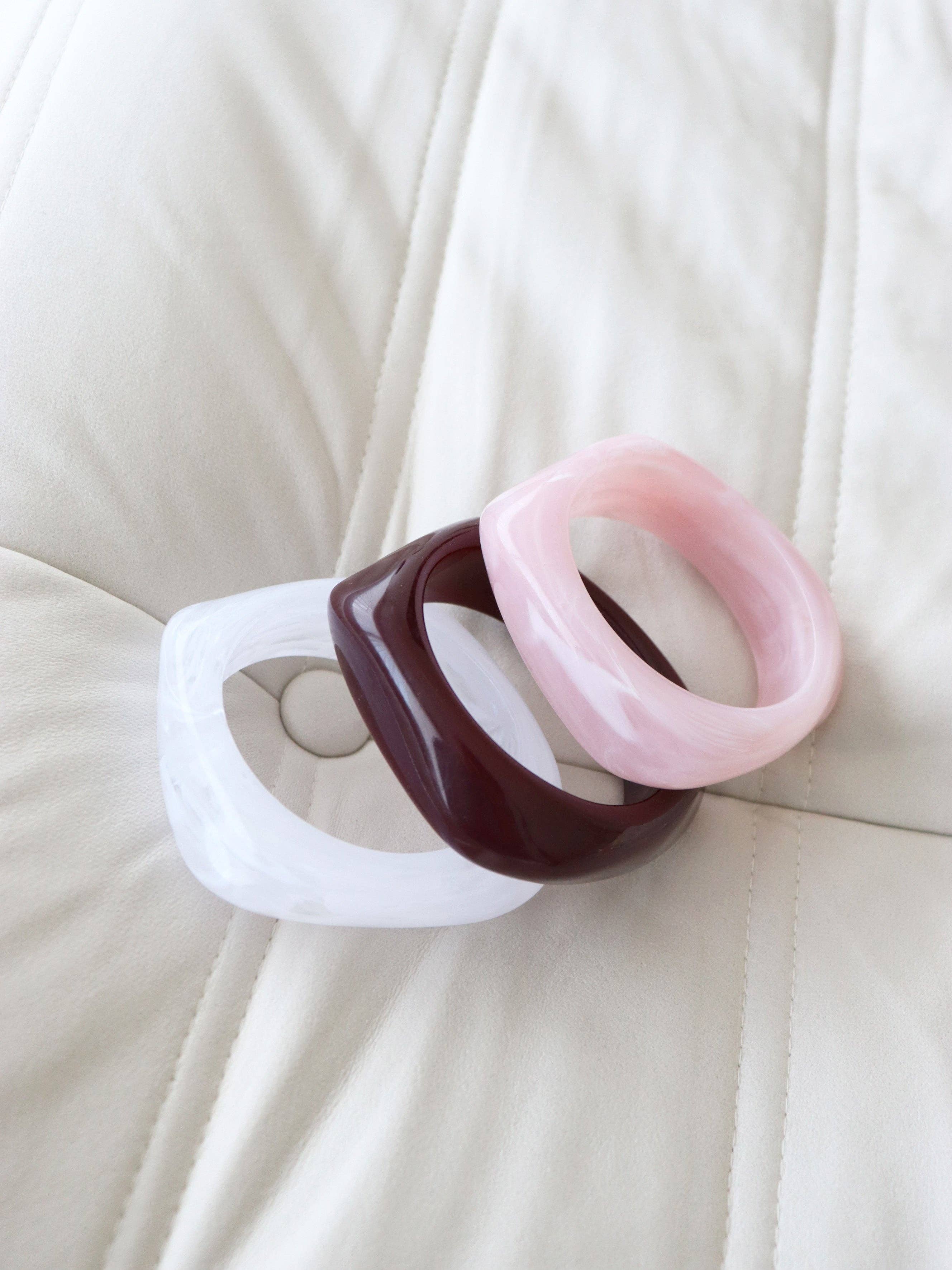 Angular Cuff Bangle in Wine
