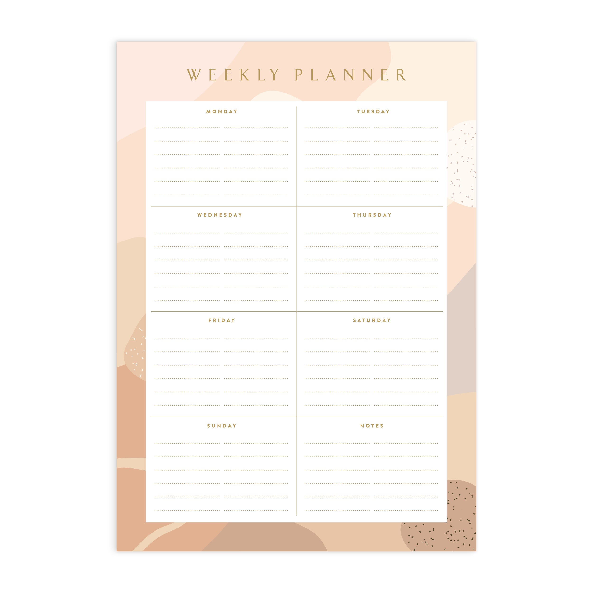 Still Life A4 Weekly Planner Notepad