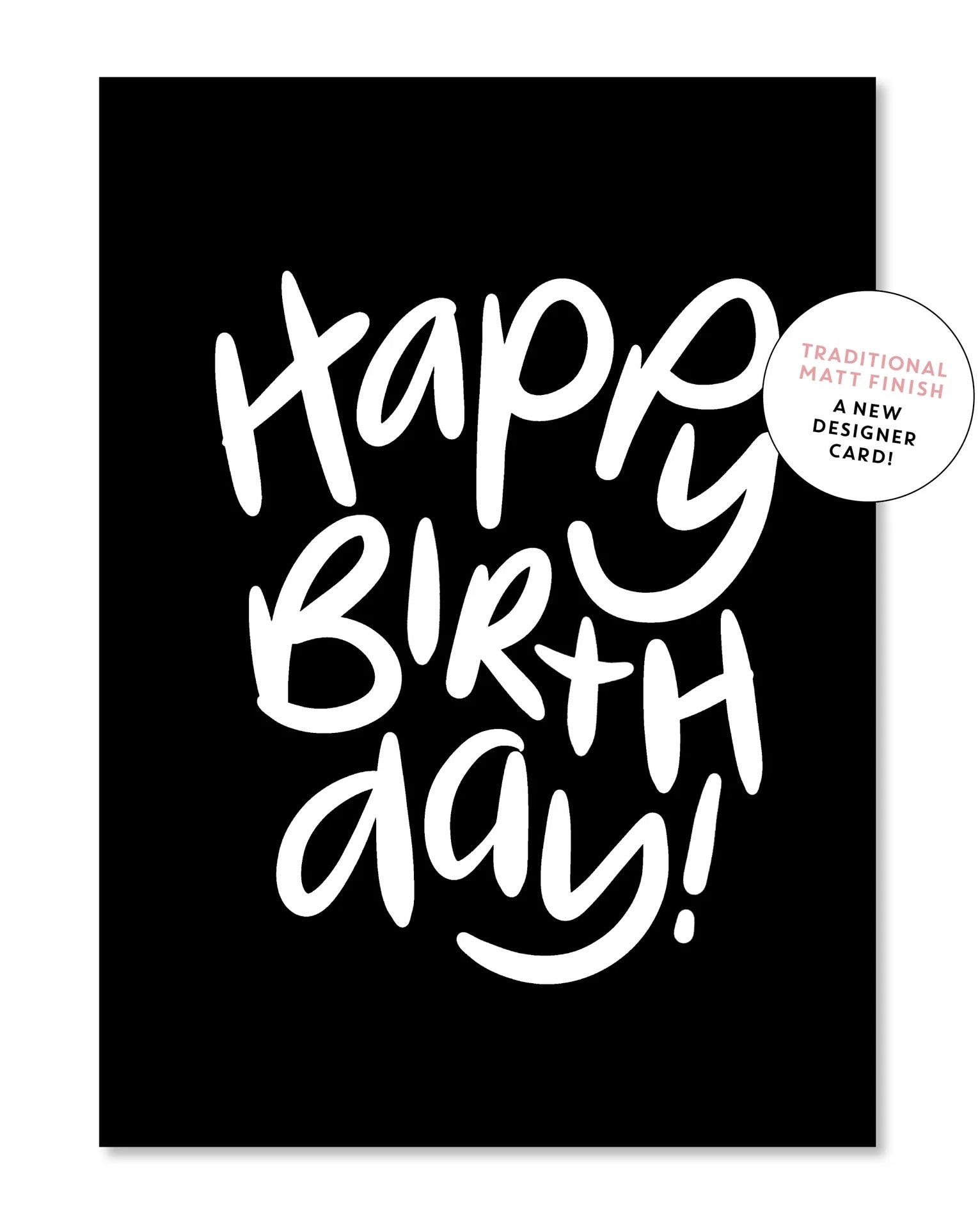 Large card - happy birthday black